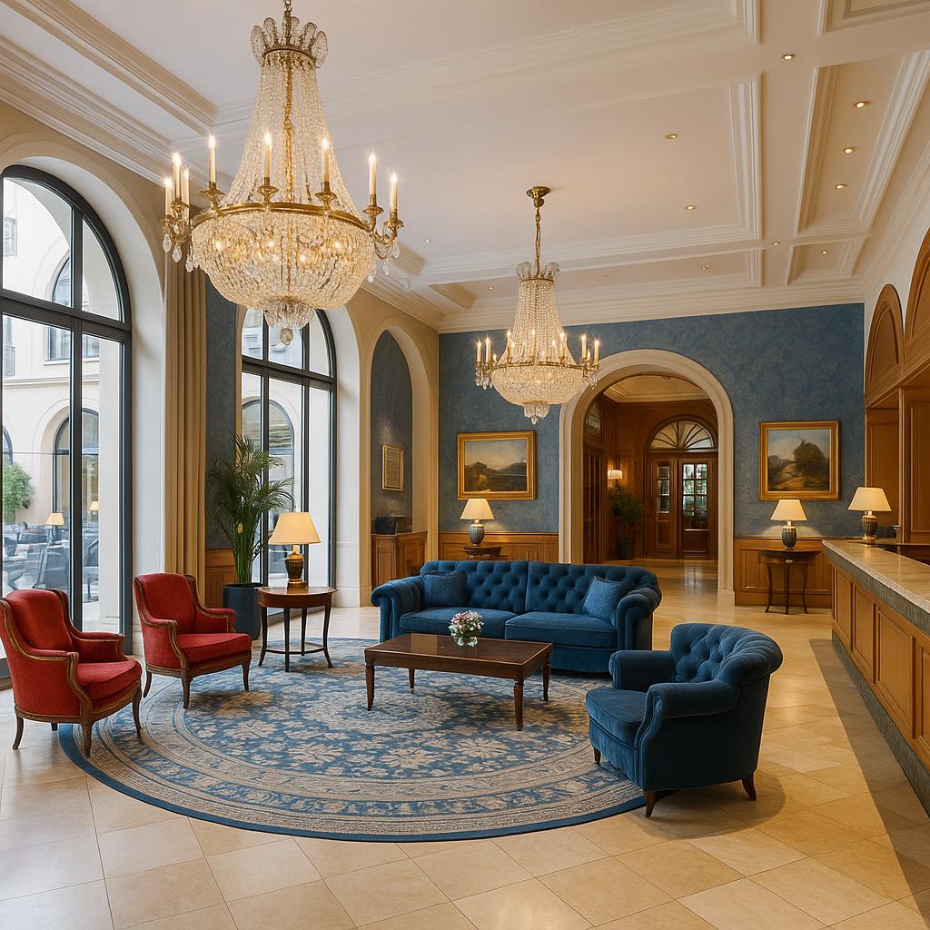 Bayerischer Hof hotel interior with classic Bavarian design and modern elegance