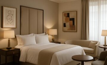 Designer hotel room at Brown's featuring bespoke furniture