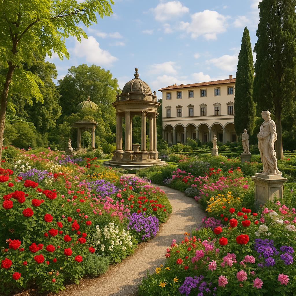 Expansive and meticulously maintained Renaissance gardens at Four Seasons Hotel Firenze