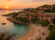 Hotel Pitrizza luxury resort overlooking Mediterranean Sea with granite architecture.