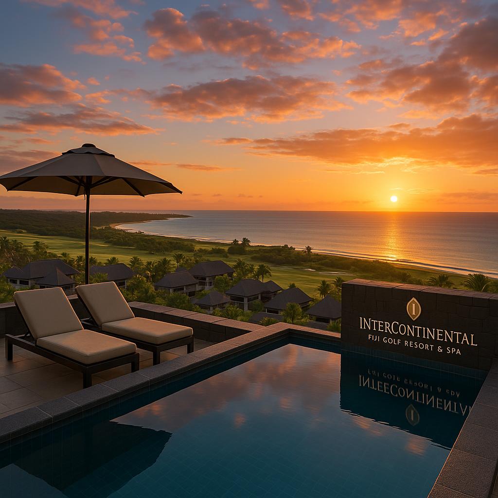 Sunset rooftop view at InterContinental Fiji Golf Resort & Spa