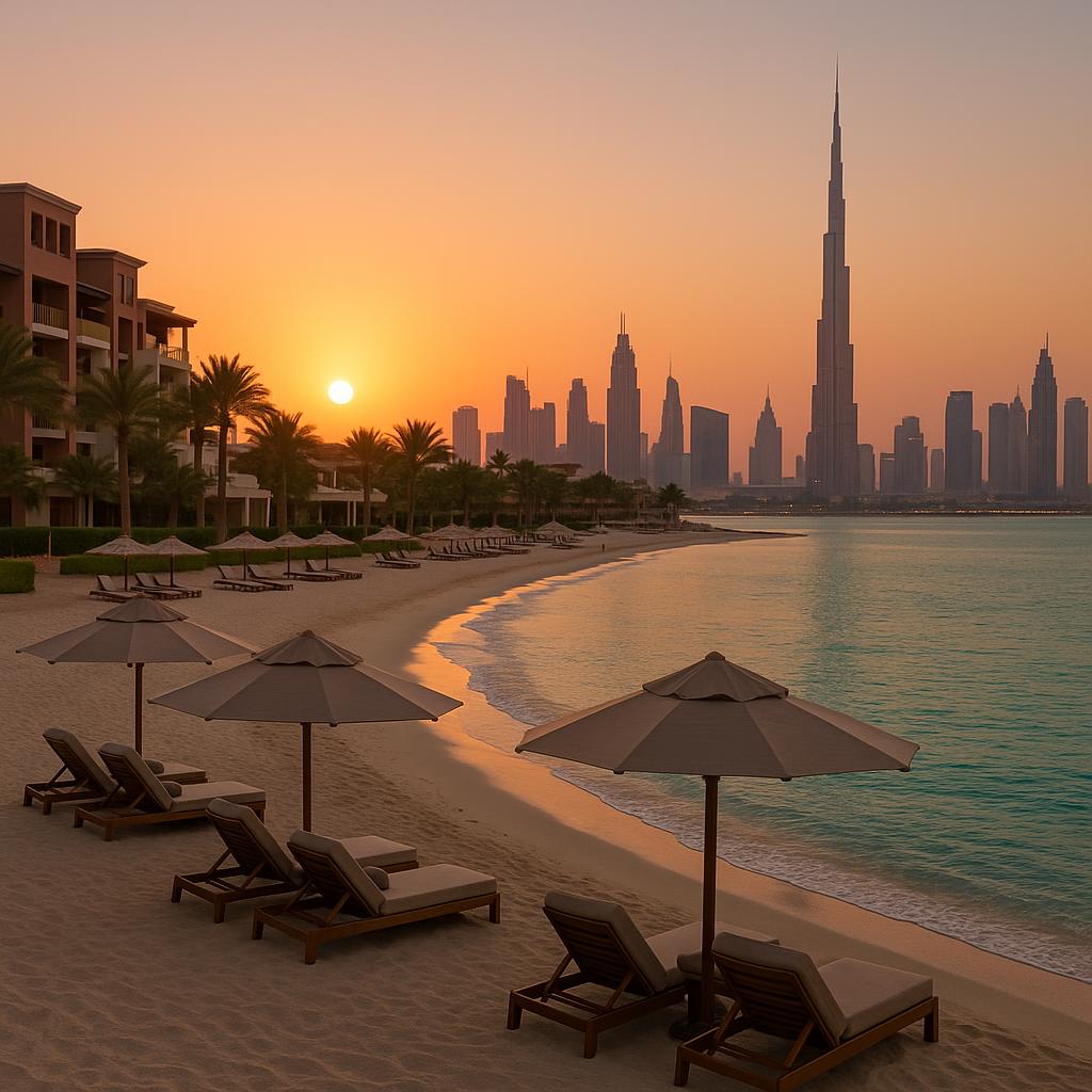 Jumeirah Al Naseem private beach with Burj Khalifa views