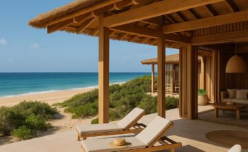 Kisawa Sanctuary beachfront villa blending local materials and open design