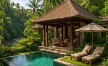 Mandapa Ritz-Carlton Reserve luxury villa by Ayung River in Ubud