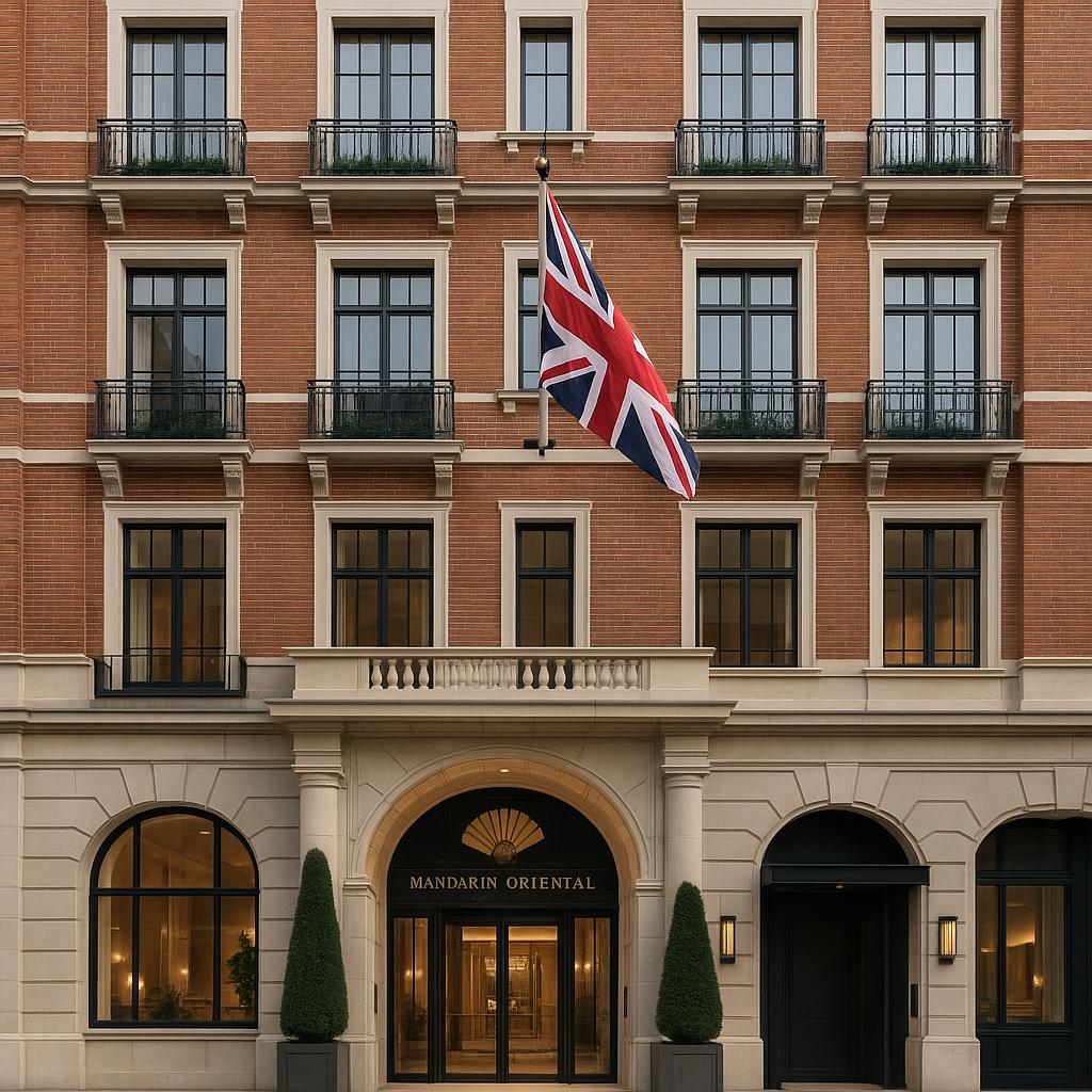 Mandarin Oriental Mayfair hotel entrance with historic and luxurious design