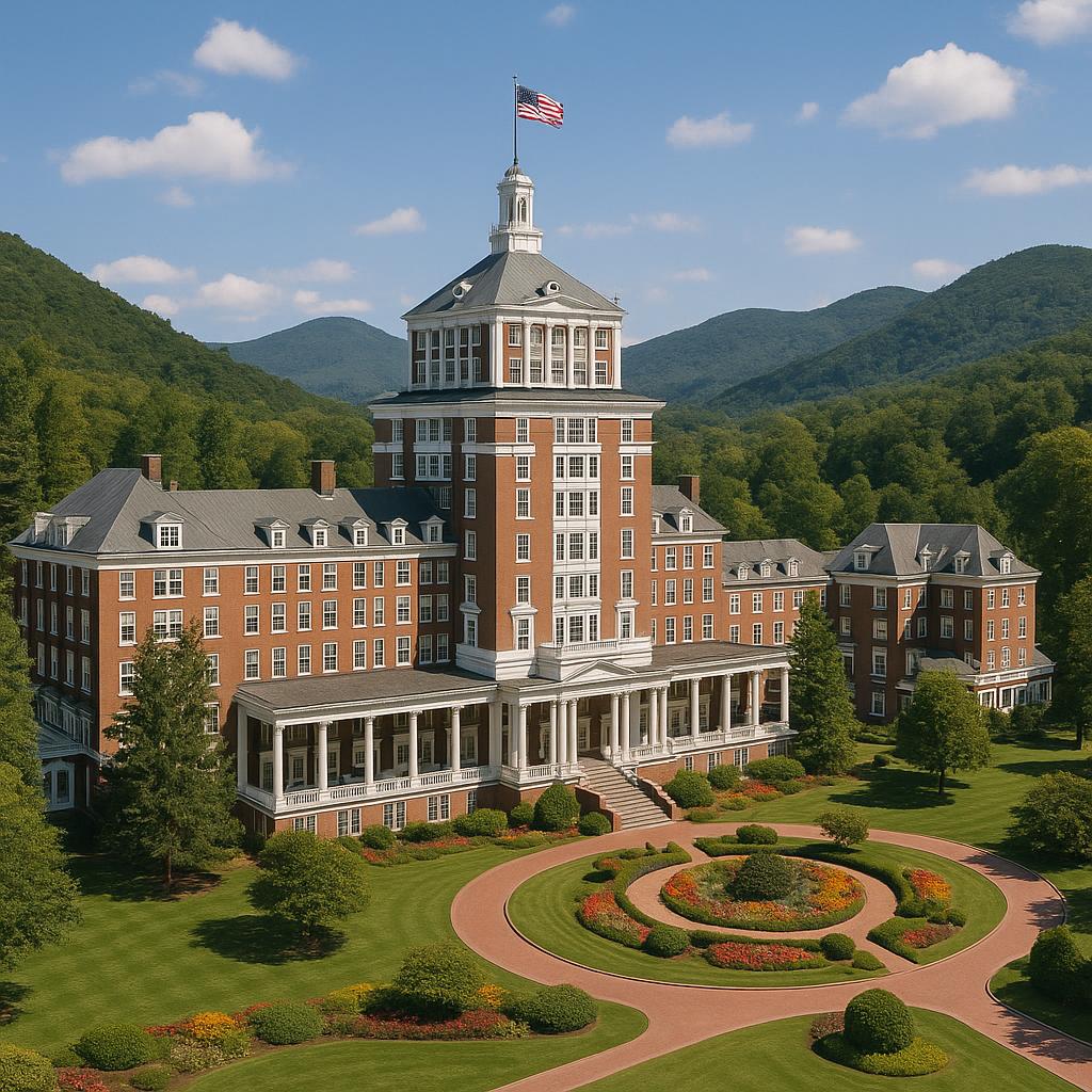 The Greenbrier historic grand resort nestled in West Virginia
