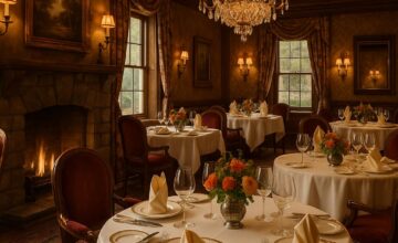 The Inn at Little Washington elegant dining room with rustic charm