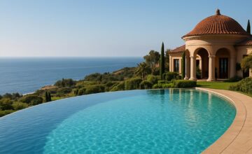 Infinity pool with ocean view at The Resort at Pelican Hill.