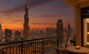 Dubai skyline view from The St. Regis Dubai balcony
