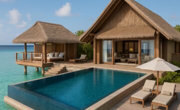 Large luxury villa with private pool and direct lagoon access at Waldorf Astoria Maldives
